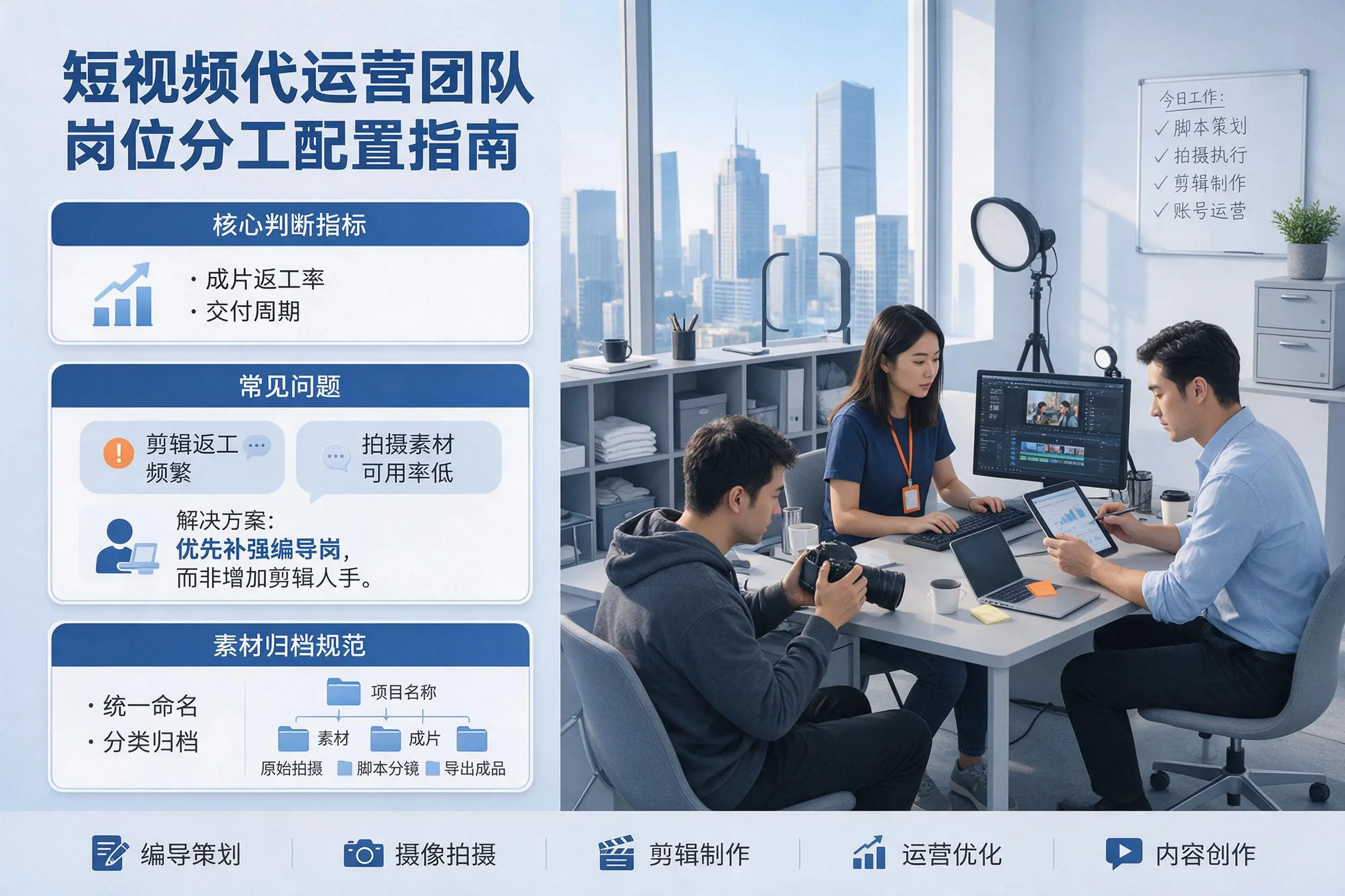 短视频代运营团队如何配置?图木舒克企业岗位分工科普说明