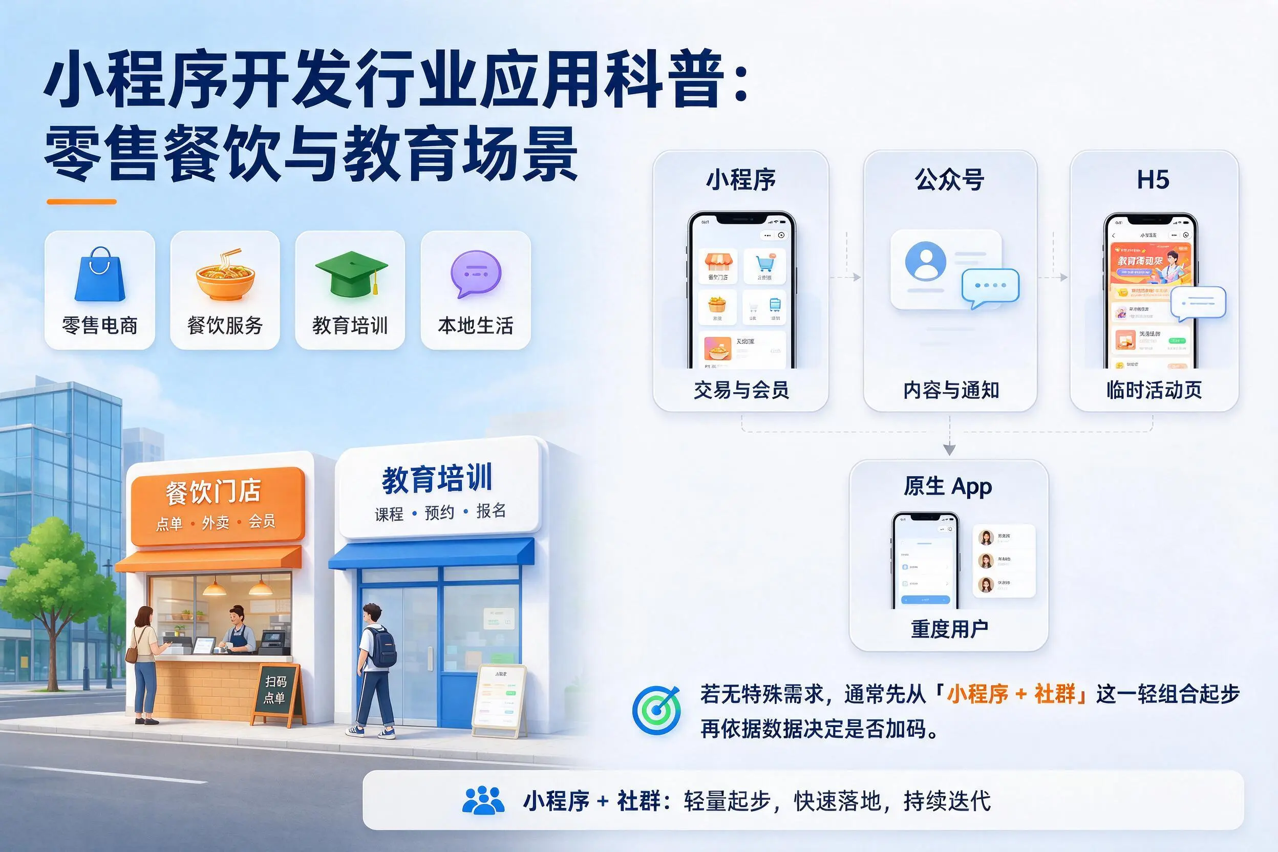 图木舒克小程序开发行业应用科普:零售餐饮与教育场景