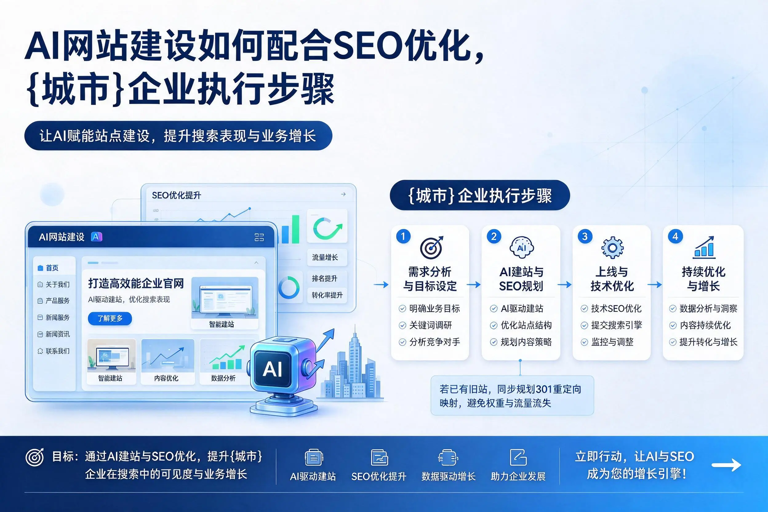 AI网站建设如何配合SEO优化,图木舒克企业执行步骤