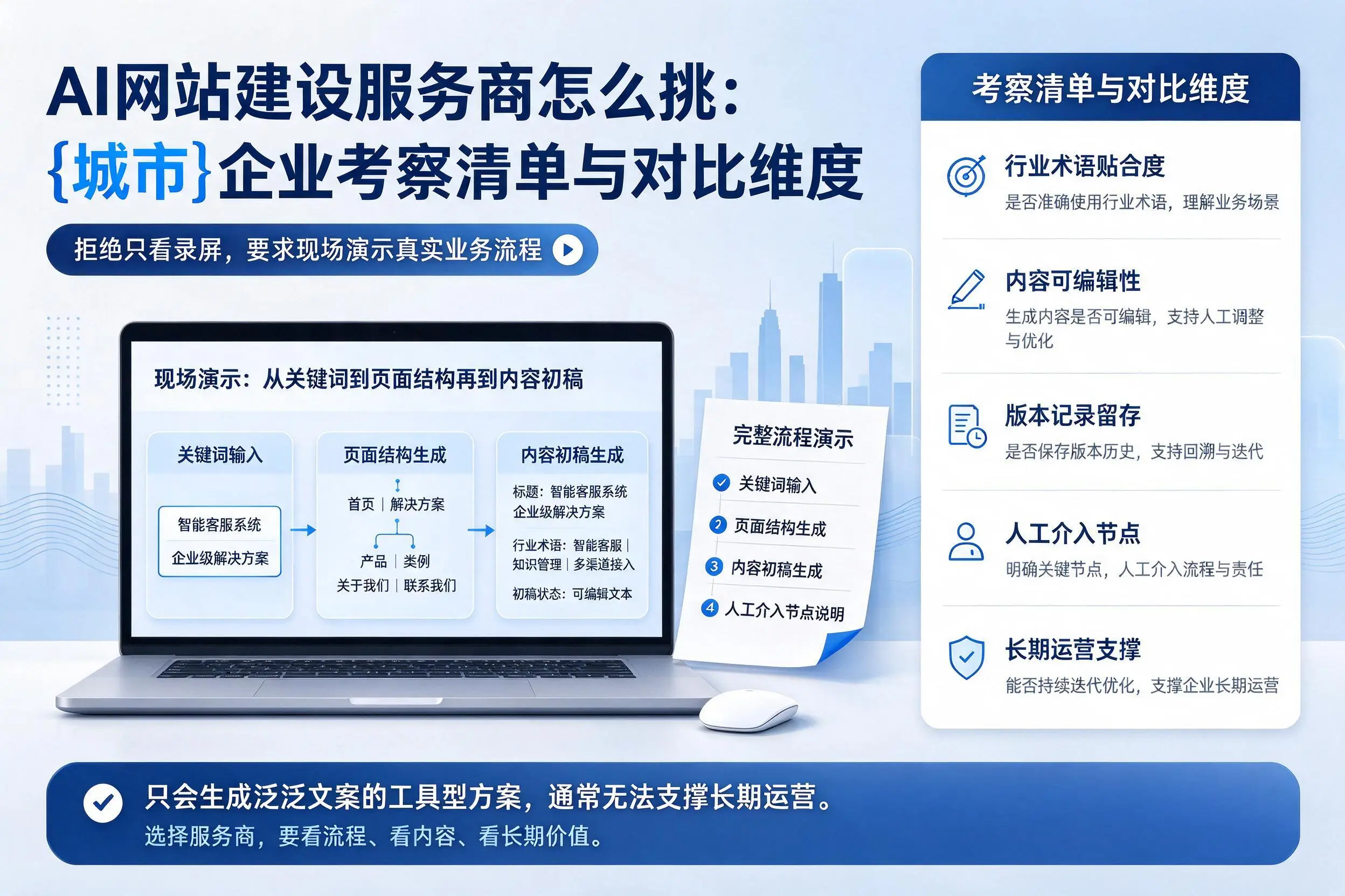 AI网站建设服务商怎么挑:图木舒克企业考察清单与对比维度